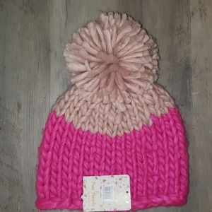 Free People hat, Blush/neon